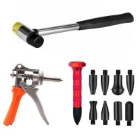 {7ho car tools} รถ Paintless บุ๋มซ่อมชุดเครื่องมือคีมหลุมแบนคาลิปเปอร์บุ๋ม Ding ค้อนแตะลงปากกาที่มี9หัวตัดเครื่องมือ