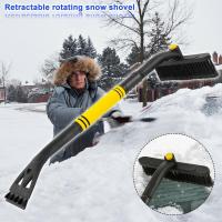 Long Car Snow Shovel 360 Degree Ice Scraper With Brush For Car Windshield Snow Remove Frost Adjustable Broom Car Deicing Tool