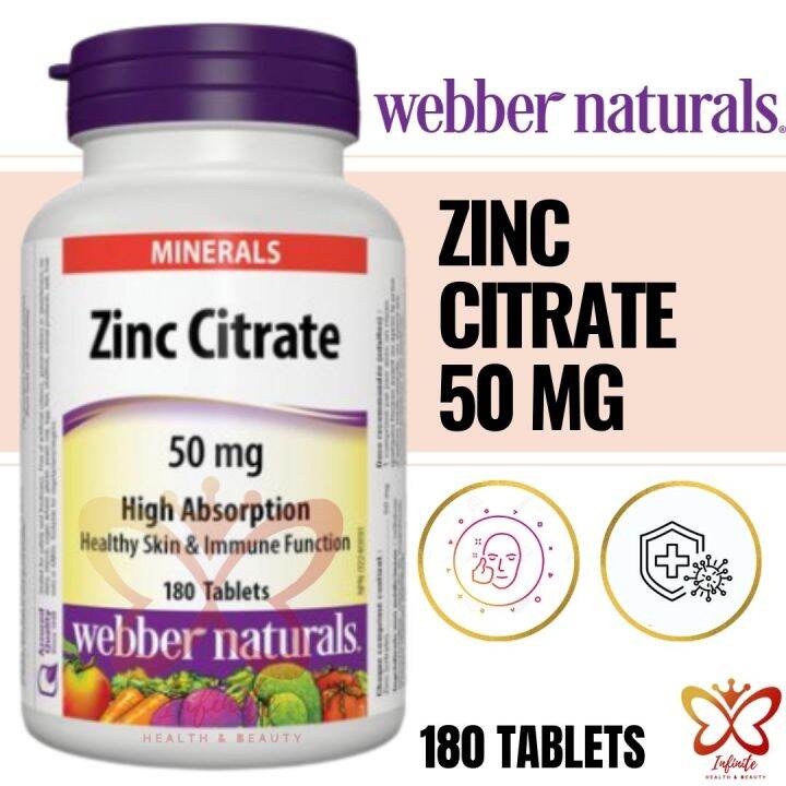 WEBBER NATURALS ZINC CITRATE 50MG 180 TABLETS 100 AUTHENTIC! Lazada PH