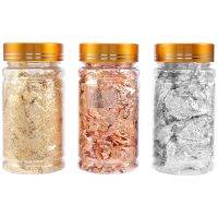 Gold Foil Flakes for Resin Tray Molds,3 Bottles Metallic Foil Flakes for Painting Arts and Crafts,Nail Art