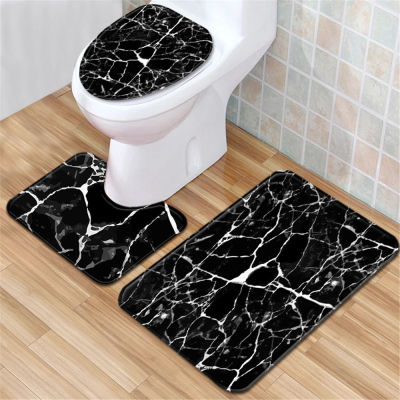 3PCS Bathroom Floor Practical Pad Carpet Decoration Mat Set Anti-slip Toilet