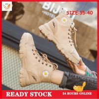 CODDi Yang hchai shop ready stock Martin Boots Womens British Style Short Boots Breathable Thick Bottom All-match High-top Canvas Shoes Women Shoe Ankle Boots Boots New Martin Boots