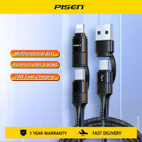 4in1 PPD 20W ไฟสำหรับ iPhone สายดาต้าที่ชาร์จแบบเร็ว14 13 12 Pro Type-C สำหรับ Samsung Xiaomi Huawei