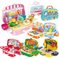 Children Kitchen Suitcase Toy, Kids Kitchen Tools Set Suitcase Play House Toy Mini Childrens Kitchen Pot Set Pretend Chef