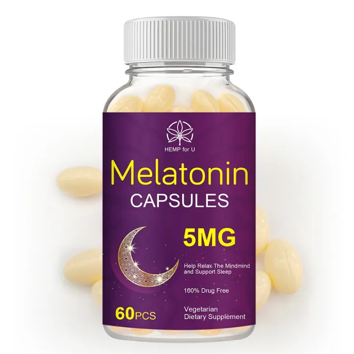 5mg Melatonin Capsules Vitamins Improve Sleep Immunity Relieve Stress ...