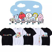 【New】Kpop Bts Bt 21 เสื้อยืดลําลองสําหรับ Unisex แขนสั้นพิมพ์ลายการ์ตูน