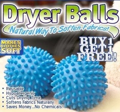 ลูกบอลซักผ้า Dryer Balls บอลซักผ้า ลูกบอลซัดผ้า ผ้าไม่พันกัน ลูกบอลถนอมผ้า ลูกบอล บอลซักผ้า นุ่มและแห้งไว 1 แพ็ค มี 2 ชิ้น T0249