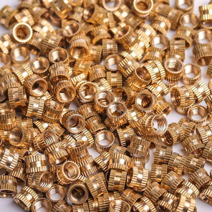 m2-m2-5-m3-m4-m5-m6-m8-brass-insert-nut-thread-knurled-embedment-nuts-10-100-pcs-hot-melt-knurl-thread-inserts-plus-well-nut-nails-screws-fasteners
