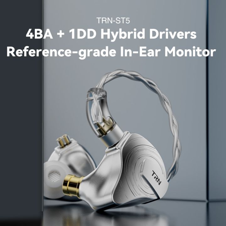 trn-st5-4ba-1dd-ไฮบริดอินเอียร์แขวนสำหรับการตัดหูฟังดีเจอุปกรณ์จอภาพ-hifi-หูฟัง10เสียงหูฟัง