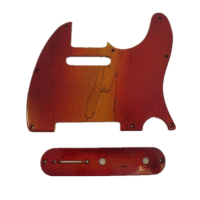 ชุดปิ๊กการ์ด e Pickguard ไม้เมเปิ้ลสีน้ำตาลทำมือ #4879