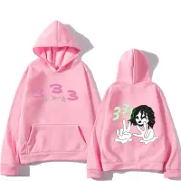 Rapper Bladee 333 Atasan Bertudung Lengan Panjang Pria Sweatshirt Bulu Domba Album Musik Pullover Grafis Hip Hop Pakaian Jalanan Atasan Cetak Kartun Size Xxs-4Xl