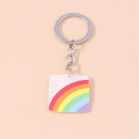 พวงกุญแจน่ารักที่มีสีสัน Ranibow Charms Keyrings ของขวัญของที่ระลึกสำหรับผู้หญิงผู้ชายกระเป๋าถือจี้คีย์โซ่ DIY อุปกรณ์เสริม-Youerd