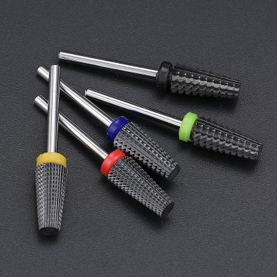 Black 5In1 Ceramic Nail Milling Cutter Drill Bit For Electric Manicure Drill Art Equipment Pedicure Mill Bits Machine Files Nail