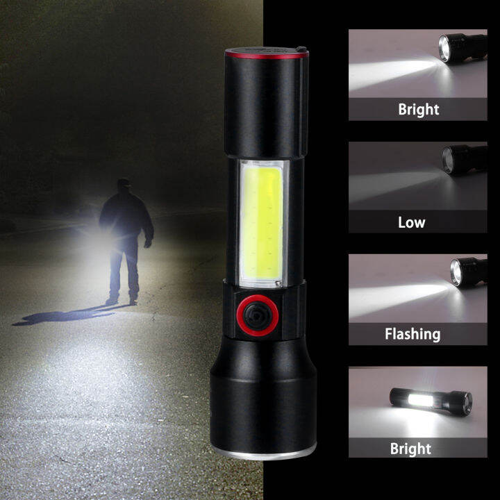 4-mode-led-flashlight-zoomable-focus-cob-torch-working-light-waterproof-aluminum-alloy-flashlamp-portable-emergency-lamp