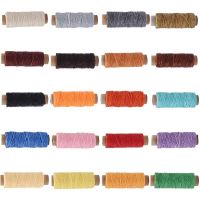 【YD】 150D/16 Woven Leather Flat Wax Thread 0.8mm x 50m Hand Sewn Colored Knit