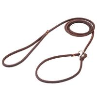 Soft Slim Genuine Leather Dog Slip Lead Control Leash for Small Dogs No Pull Pet Puppy Training Choke Collar P Chain Slip Leash