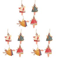 12 PCS Christmas Metal Dancing Angel Pendants Christmas Tree Hanging Ornaments Xmas Tree Doll Decorations for Home Party