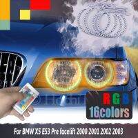 ไฟหน้าหลายสีหลายสี Rgb สำหรับรถ Bmw E53 X5 2001 2002 2003ไฟแอลอีดีดวงตานางฟ้า Drl การวิ่งเวลากลางวัน