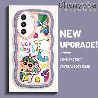 Chenyyyka เคสปลอกสำหรับ Samsung S22บวก S22พิเศษ5G,เคสแฟชั่นลายการ์ตูนสีเทียนหน้าแข้งดีไซน์ใหม่ขอบเป็นลอนเคสโทรศัพท์แบบใสเลนส์กล้องถ่ายรูปสุดสร้างสรรค์ฝาครอบโปร่งใสกันกระแทกเคสป้องกันซิลิโคน