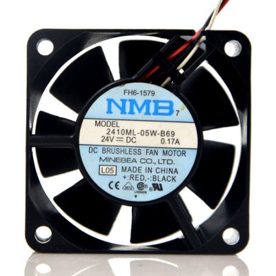 NMB2410ML-05W-B69ของแท้0.17A 24V พัดลมทำความเย็นตัวแปลง ABB สาย6cm3