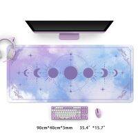 ใหญ่พิเศษ Kawaii Pad Moon Phase Star XXL แผ่นรองปูโต๊ะกันน้ำไม่ลื่นอุปกรณ์แล็ปท็อป