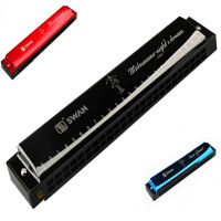 Swan 24หลุม Tremolo Harmonica Key C พื้นบ้าน Armonica Harpa Tremolo Musica Instrumentos 24หลุม Harmonica 3สีให้เลือก