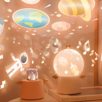 Angle Starry Sky Projector Night Light Music Box LED Lamp Chargeable Rotate Universe Ocean Colorful Flashing Star Kids Baby Gift