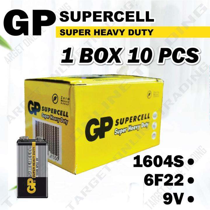 GP SUPERCELL Super Heavy Duty 1604S 6F22 9V Battery Batteries 1BOX | Lazada