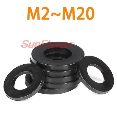 M2 M2.5 M3 M4 M5 M6 M8 M10 M12 M14 M16 M18 M20 Black Nylon Plastic Flat Washer Plane Spacer Insulation Seals Gasket Ring