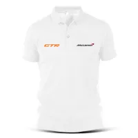 แม็คลาเรนMclaren เสื้อโปโลผ้าฝ้ายพิมพ์ลายรถยนต์ขนาดใหญ่สําหรับผู้ชาย