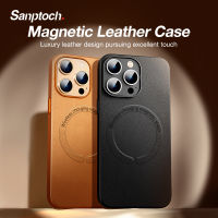 Sanptoch เคสโทรศัพท์หนังแม่เหล็กสำหรับ iPhone 14 13 12 Pro หรูหราปกต้นฉบับสำหรับ iPhone 14 บวกบางกันกระแทกป้องกันฮาร์ดปลอก