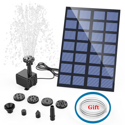 AISITIN Solar Fountain Pump,with 6Nozzles and 4ft Water ,Solar Powered Pump for Bird Bath,Pond,Garden and Other Places