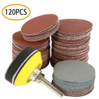 ✾♤ 120Pcs Sandpaper 2 Inch Sanding Disc Abrasives Hook Loop 60-3000 Grit Paper with Abrasive Polish Pad Plate Tool Accessories