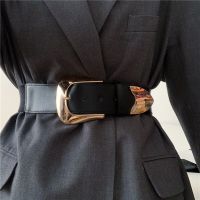 Stretch Big Alloy Buckle Belt Women Wide Elastic Black Waistbands For Dress Fashion Cummerbunds Waist Strape Skirt Girls Gifts Belts