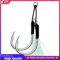 5 คู่/ถุงตะขอตกปลา 11 #-20 # Assist Hooks Jig Fishhook กับด้าย Feather Luminous คู่คู่ตะขอหนามตะขอตกปลาทะเล