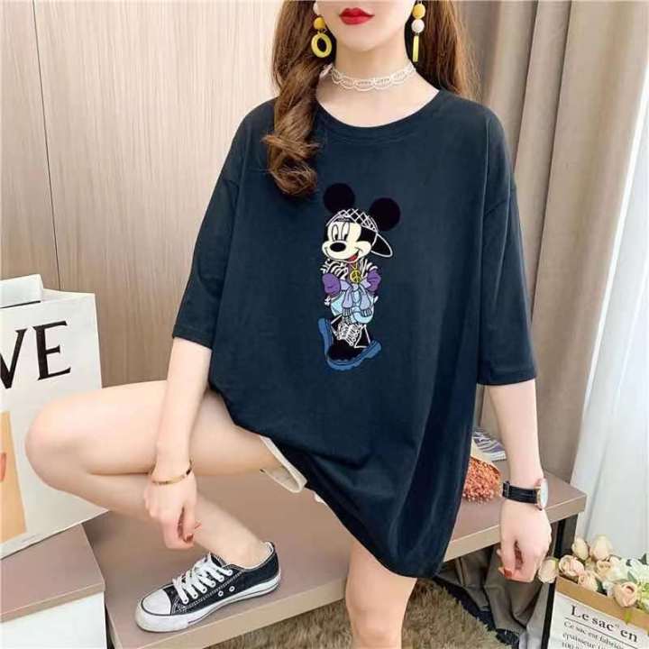 พร้อมส่ง-fashion-dress-shop-เสื้อยืดมิ้กกี้เม้าส์-มาใหม่-เนื้อผ้าดีนุ่มเด้งมี-5-สี-สีเขียวดำ-ขาว-แดง-เสื้อยืดแฟชั่น-เสื้อยืดผู้หญิงแขนสั้น