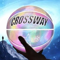 【ESS】บาสเก็ตบอลสะท้อนแสงผ่านทาง CROSSWAY หมายเลข7มาตรฐานบาสเก็ตบอลส่องสว่างทนต่อการสึกหรอบาสเก็ตบอลเรืองแสงสุดเท่พร้อมกระเป๋าและขา