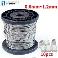 ◙ 50/100M 0.6mm-1.2mm diameter 7X7 Structur 304 stainless steel wire rope alambre cable softer fishing lifting cable e