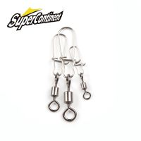 ✸ supercontinent 50PCS Pike Fishing Accessories Connector Pin Bearing Rolling Swivel Stainless Steel Snap Fishhook Lure