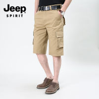 JEEP SPIRIT กางเกงขาสั้นผู้ชายฤดูร้อนขนาดใหญ่หลายกระเป๋า