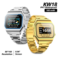 HotUltra-Thin KW18กีฬาสมาร์ทนาฬิกา IP67กันน้ำเลือดออกซิเจน Sleep Monitor BT ผู้ชายผู้หญิง Smartwatch สำหรับ Android IOS สมาร์ทโฟน