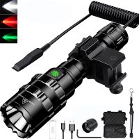 D2 Tactical Flashlight edc USB Rechargeable Torch High Power Led Flashlights Hunting Light Powerful Flashlight Linterna Lanterna Rechargeable  Flashli