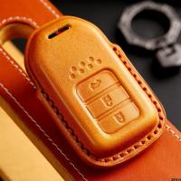 6]XRVCRV พวงกุญแจรถแฮนด์เมด [ Accord ฝาครอบป้องกัน Crown Road Key No. Leather Honda Cowhide