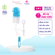 HCMCây Rửa Cọ Bình Sữa Núm Vú KICHI Quay 360 Độ combo 1 Đầu Lớn 1 Đầu nhỏ.