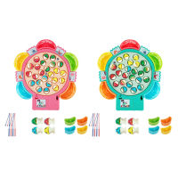 Magnetic Fishing Game Toy Rotating Fish Board Game With Music Fine Motor Skill Training Birthday Gifts For Boys Girls