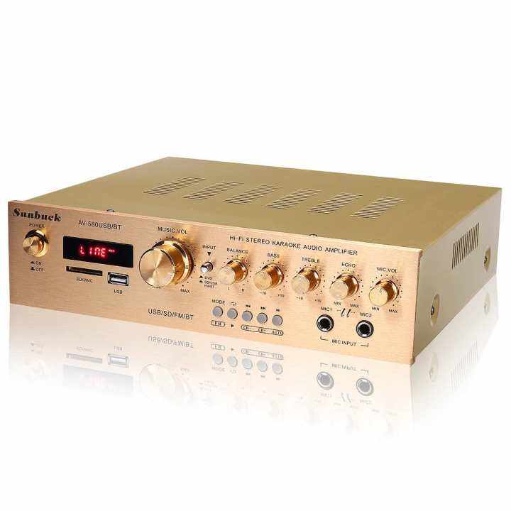 SUNBUCK Bluetooth5.0 FM Hifi Stereo Amplifier 5 Channel LED Digital