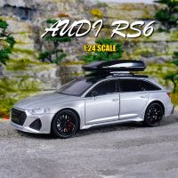 【มายากล】เครื่องชั่ง1:24โมเดลรถอัลลอยสังกะสี RS6รถ Audi พร้อมไฟและเสียงและพวงมาลัยและของเล่นดายคาสต์แบบดึงด้านหลังของตกแต่งคอลเลกชันของขวัญสำหรับเด็กผู้ชาย