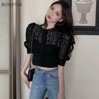 【HOT】◘☸❄ Shirts S-3XL Design Crop All-match Breathable Puff Sleeve French