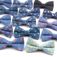 【cw】 Jeans Men Bow Tie Dots Bowtie Adult Denim Ties Business Wedding Suits Cravats Bowties ！