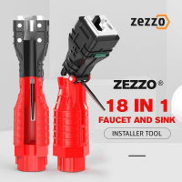 Zezzo® 18 In 1 Faucet And Sink Installer Tool Zinc Aluminum Alloy Flume Magic Wrench Sink Faucet Plumbing Tools Wrench Tool